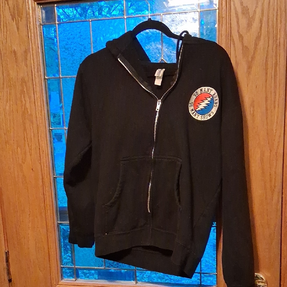 Kids Black Zip-Up Hoodie with Patch